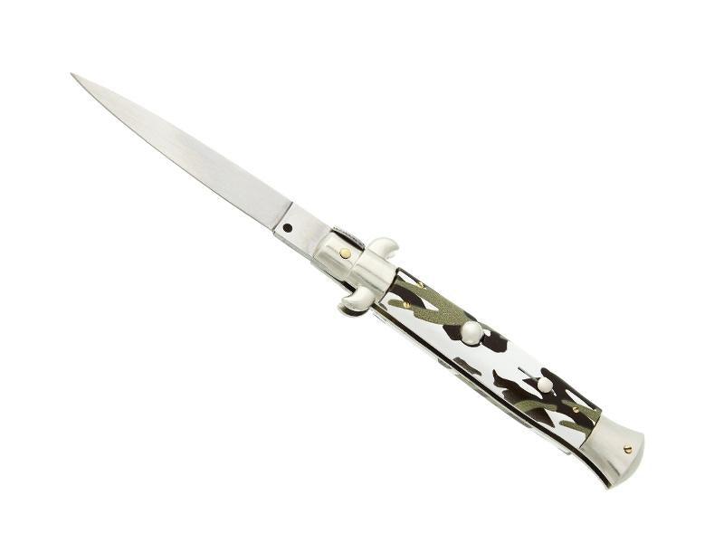 Cuchillo automático de camuflaje italiano.