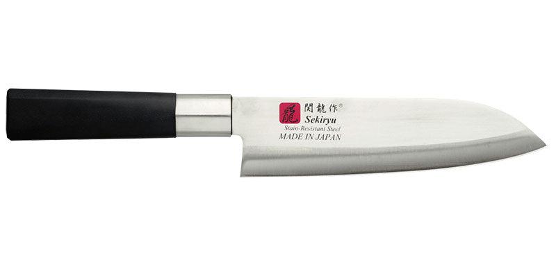 Cuchillo de cocina japonés Santoku Hoja 165mm Seki Ryu