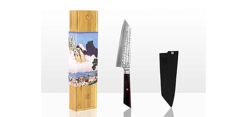 Couteau de cuisine japonais bunka damas santoku