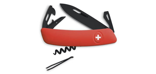 Couteau suisse noir et rouge swiza