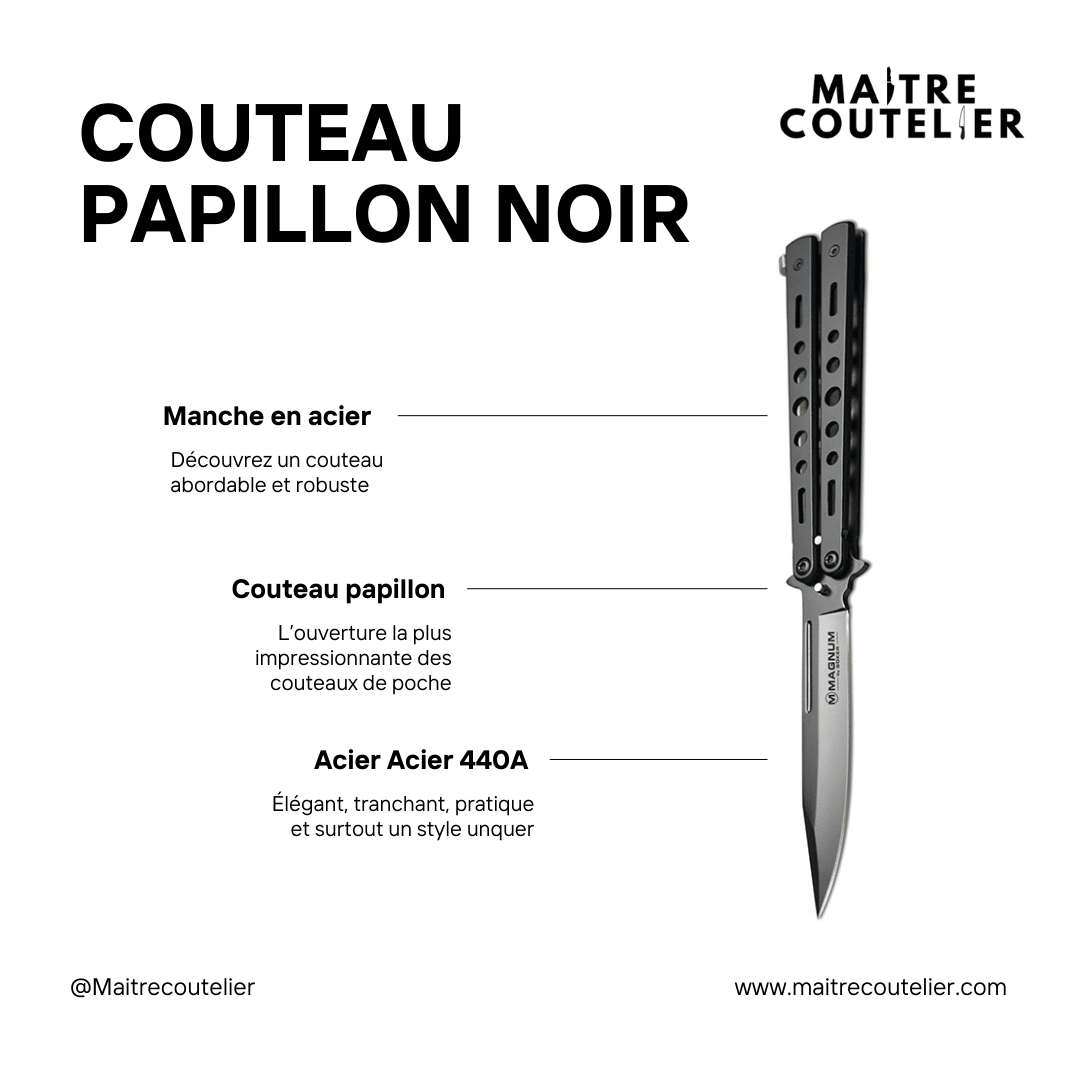 Couteau papillon noir