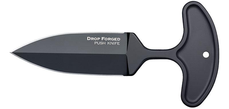 Cuchillo daga de empuje de acero frío negro